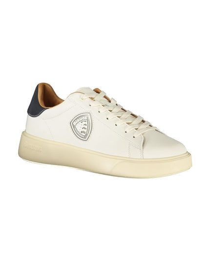 Blauer White Leather Men Sneaker
