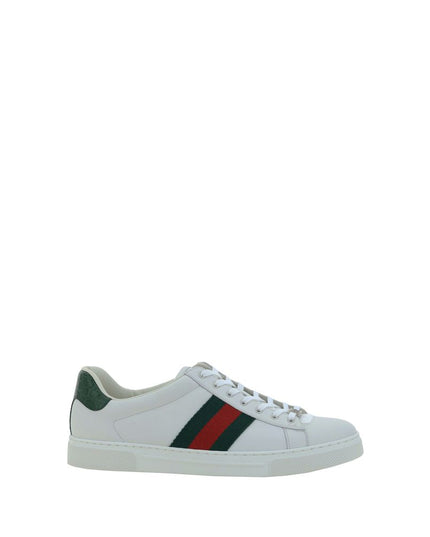 Gucci White Calf Leather Bos Taurus Low Top Sneakers
