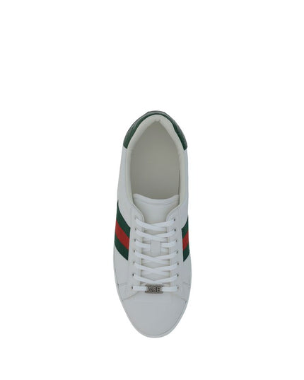 Gucci White Calf Leather Bos Taurus Low Top Sneakers