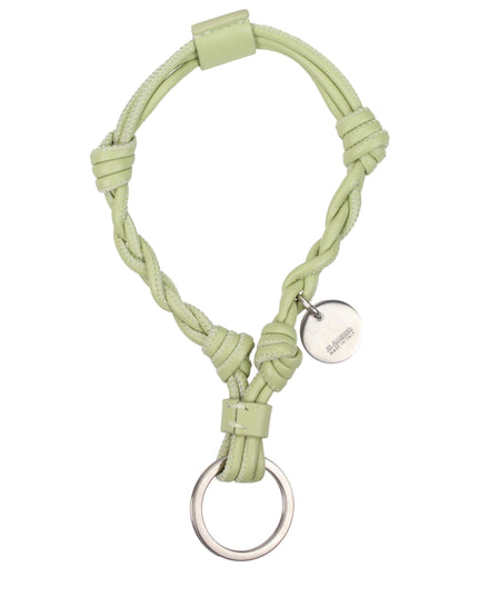 Jil Sander Green Leather Keychain