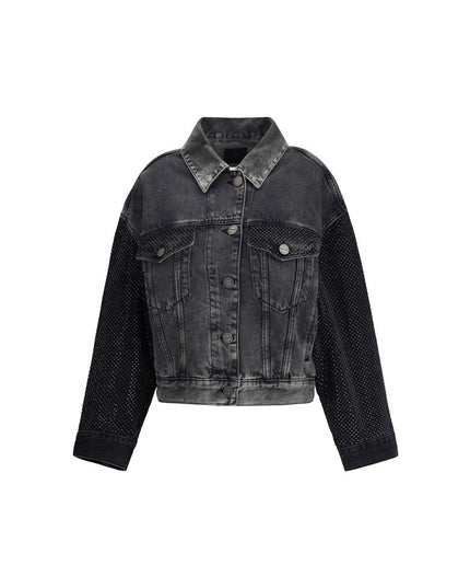 PINKO Gray Cotton Denim Jacket
