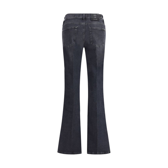 7FOR Black Cotton Bootcut Jeans