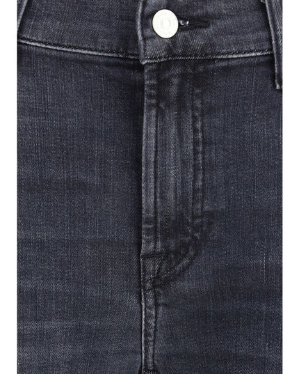 7FOR Black Cotton Bootcut Jeans