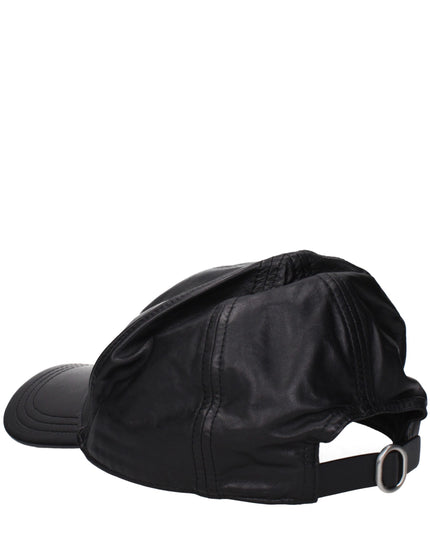 Jil Sander Black Leather Cap (Baseball Hat)