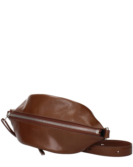 Jil Sander Brown Leather Crossbody Bag