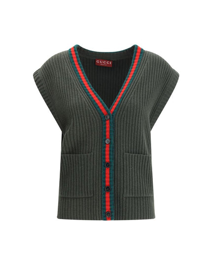 Gucci Green Wool Sleeveles Sweater