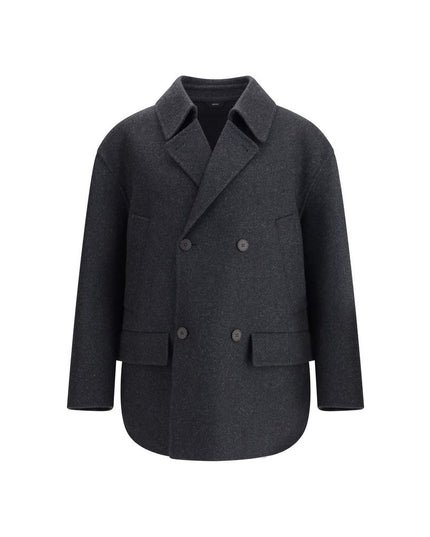 Fendi Gray Fleece Wool Coat