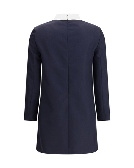 Thom Browne Blue Fleece Wool Casual Dress