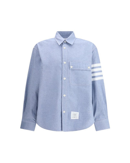 Thom Browne Light Blue Cotton Pattern Shirt
