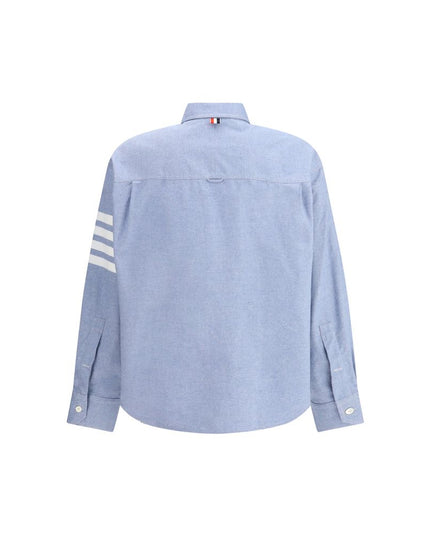 Thom Browne Light Blue Cotton Pattern Shirt