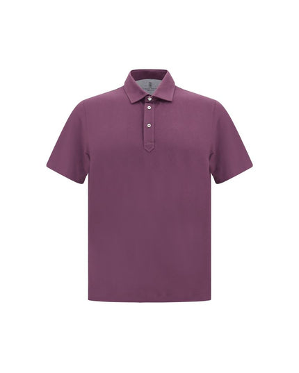 Brunello Cucinelli Purple Cotton Polo Shirt