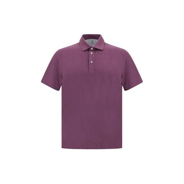 Brunello Cucinelli Purple Cotton Polo Shirt
