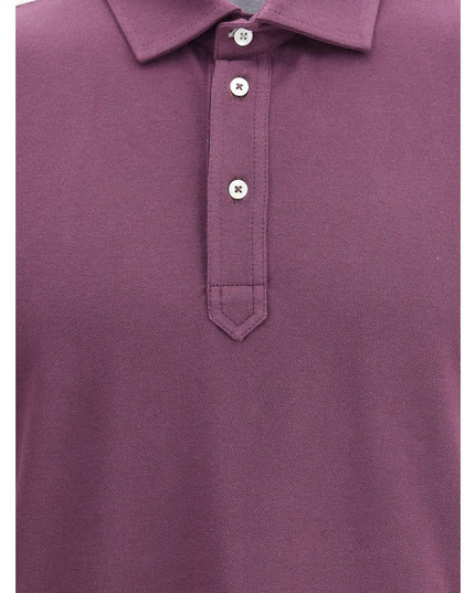 Brunello Cucinelli Purple Cotton Polo Shirt