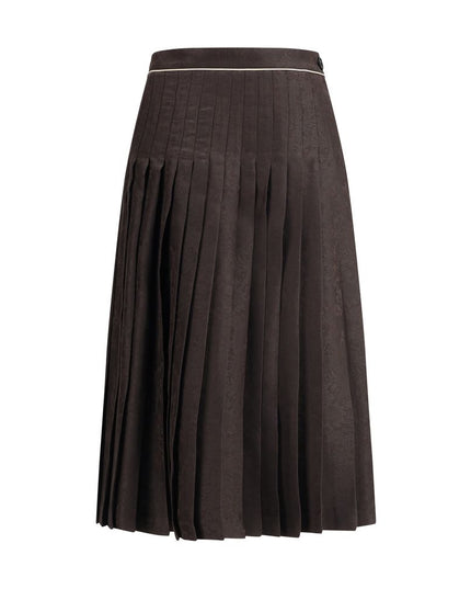 Burberry Brown Silk Midi Skirt