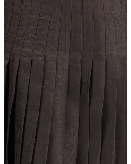 Burberry Brown Silk Midi Skirt