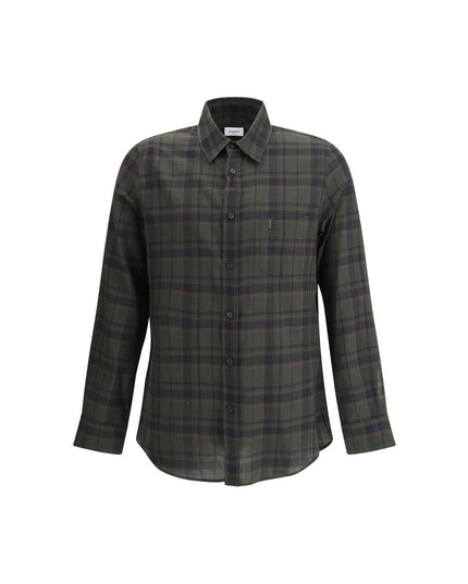 Saint Laurent Green Cotton Pattern Shirt