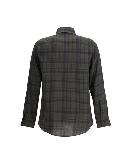 Saint Laurent Green Cotton Pattern Shirt