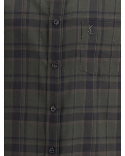 Saint Laurent Green Cotton Pattern Shirt