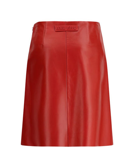 Miu Miu Red Lamb Ovis Aries Aries Long Skirt