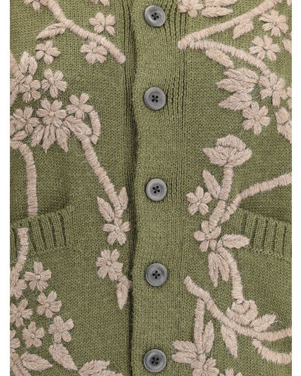 Baziszt Green Alpaca Vicugna Pacos Cardigan