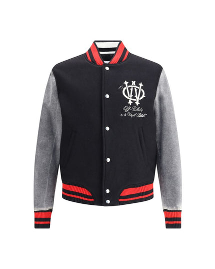 Off-White Black Fleece Wool Jackets And Coat