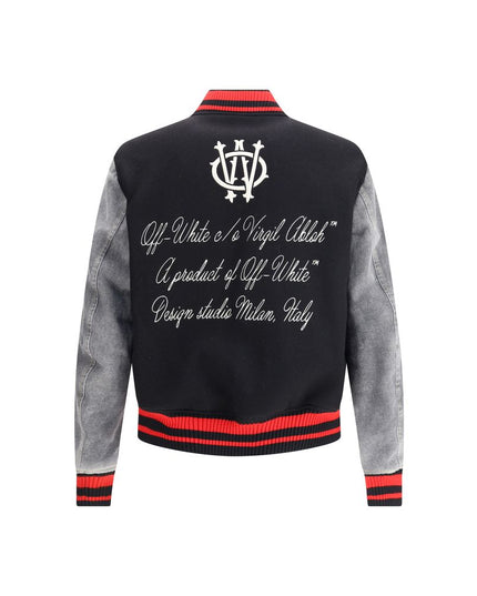 Off-White Black Fleece Wool Jackets And Coat