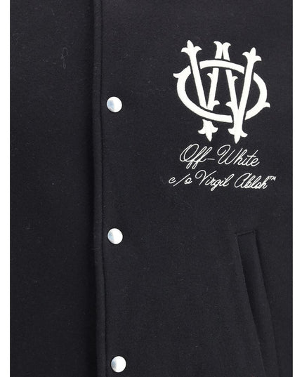 Off-White Black Fleece Wool Jackets And Coat