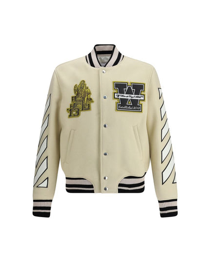 Off-White Cream Polyamide Bomber