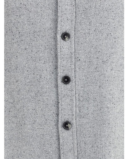 ZEGNA Gray Cashmere Dress Shirt