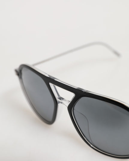 Dolce & Gabbana DG4343F Black Acetate Frame Pilot Shades Sunglasses