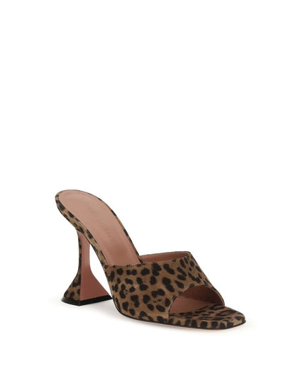 Amina Muaddi Brown Calf Leather Bos Taurus Stiletto Heel Sandals