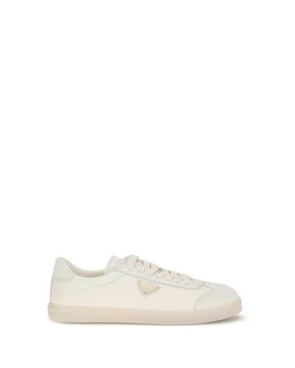 Prada Cream Polyamide Low Top Sneakers