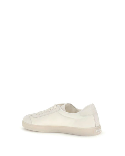 Prada Cream Polyamide Low Top Sneakers