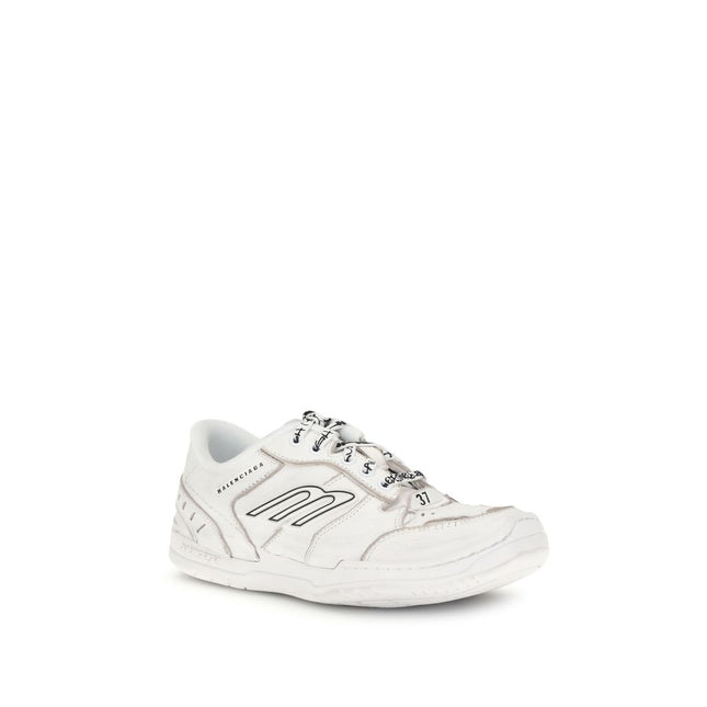 Balenciaga White Calf Leather Bos Taurus Athletic Sneakers