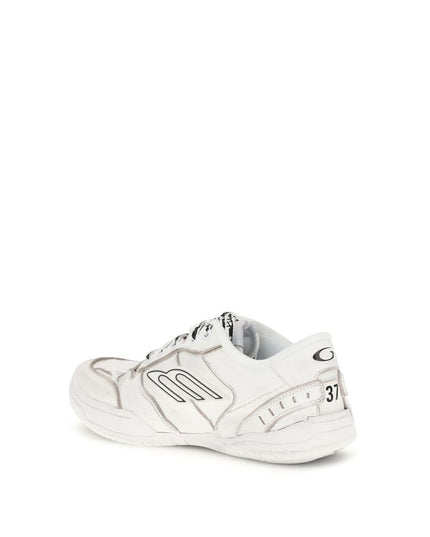 Balenciaga White Calf Leather Bos Taurus Athletic Sneakers