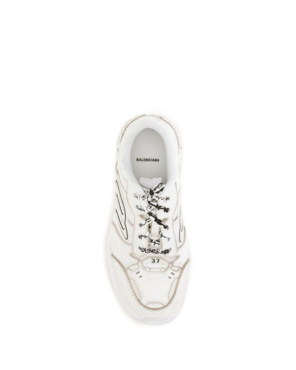 Balenciaga White Calf Leather Bos Taurus Athletic Sneakers