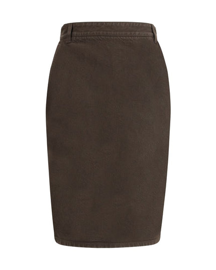 Saint Laurent Brown Denim Skirt