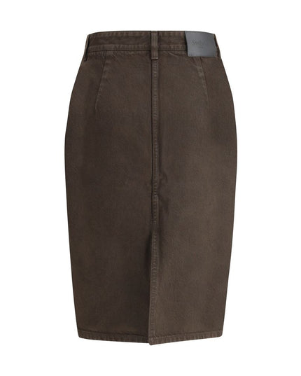 Saint Laurent Brown Denim Skirt