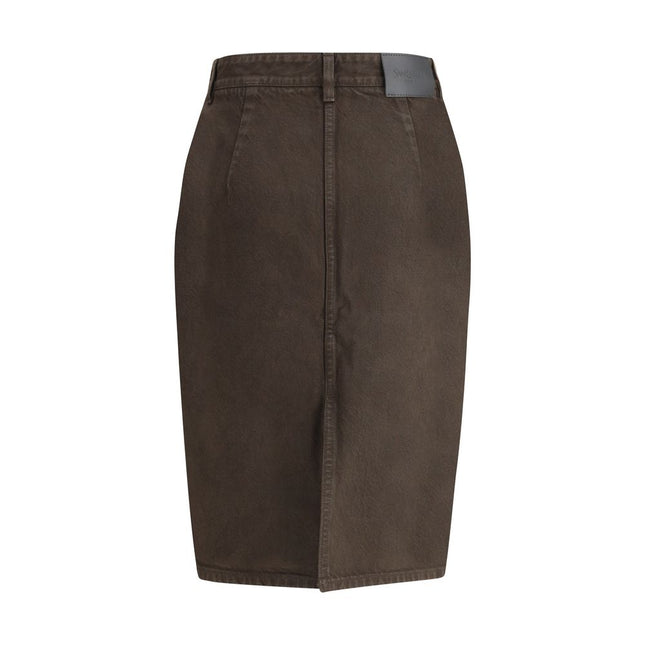Saint Laurent Brown Denim Skirt