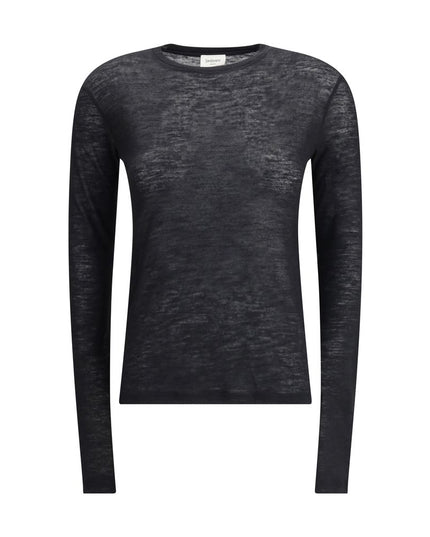 Saint Laurent Black Cashmere Long Sleeve T-Shirt