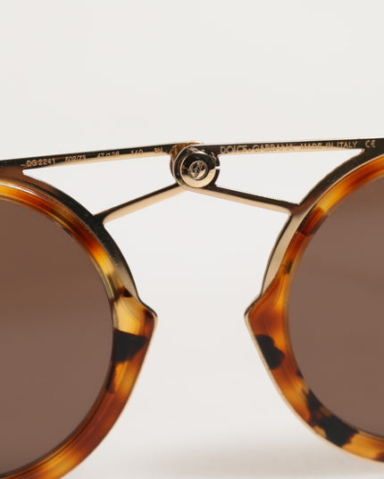 Dolce & Gabbana Gold Havana Frame DG Fatto A Mano Eyewea Sunglasses