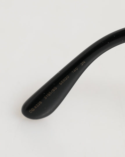 Dolce & Gabbana Black Silver Sequin Butterfly Polarized Sunglasses