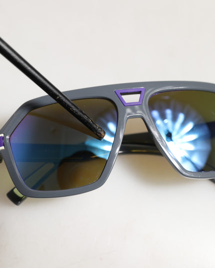 Dolce & Gabbana Blue Acetate Aviator Shades Eyewear Sunglasses