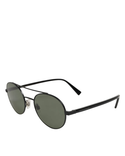 Dolce & Gabbana Matte Black Steel Frame Gray Lens Sunglasses