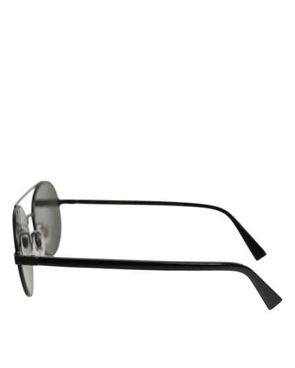Dolce & Gabbana Matte Black Steel Frame Gray Lens Sunglasses