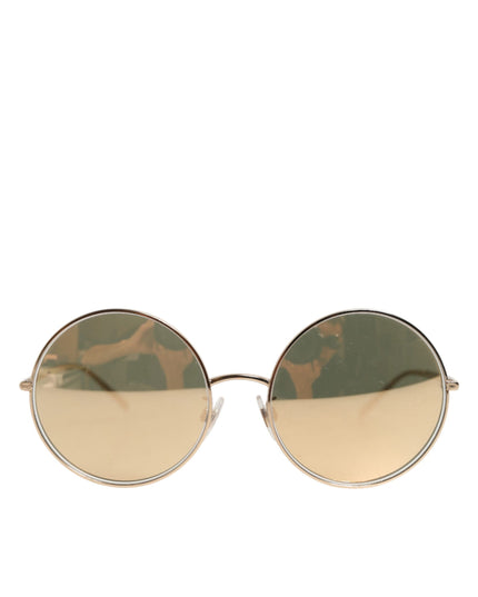Dolce & Gabbana Gold Metal Round Shades Eyewear Sunglasses