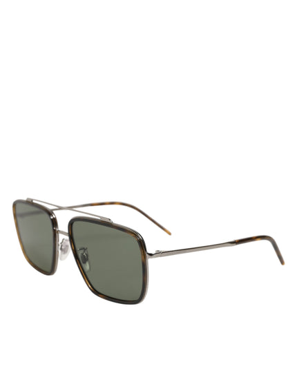 Dolce & Gabbana Silver Metal Frame Polarized Navigator Sunglasses