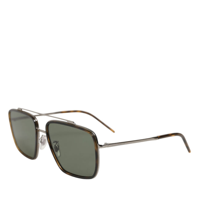 Dolce & Gabbana Silver Metal Frame Polarized Navigator Sunglasses