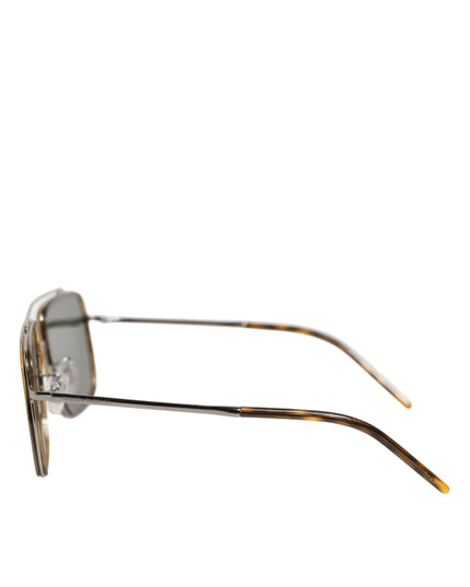 Dolce & Gabbana Silver Metal Frame Polarized Navigator Sunglasses