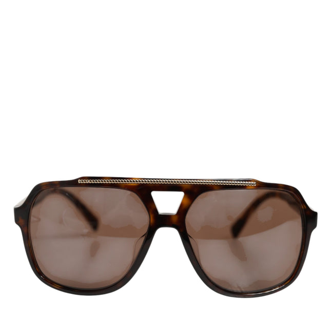 Dolce & Gabbana Dark Brown Tortoise Shell Pilot Frame Sunglasses